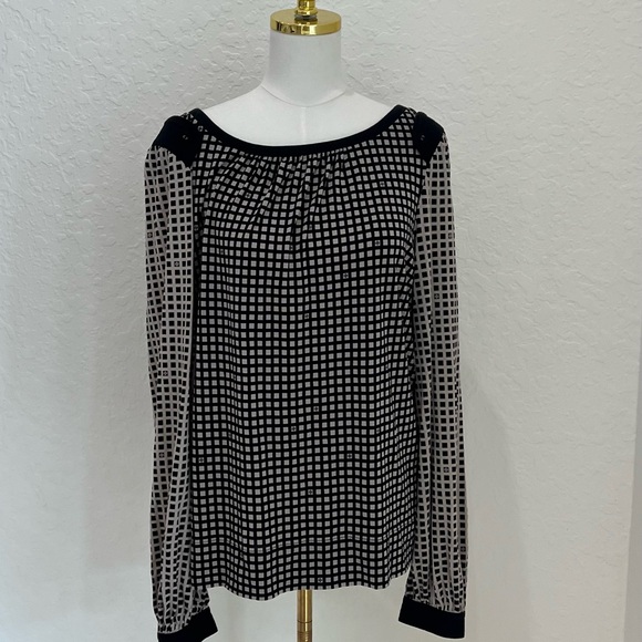 Tory Burch Checkered Black and White Blouse - Picture 4 of 4